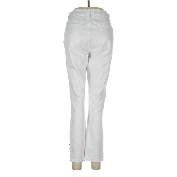 White Jeans with Orange Embroidery - Picture 2 of 3